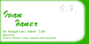 ivan haner business card